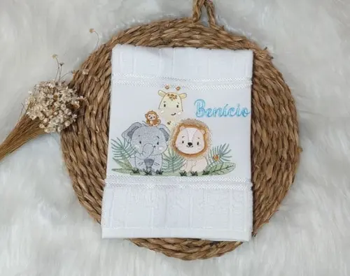 Toalha de Lavabo Boca Safari Personalizada Kit 2