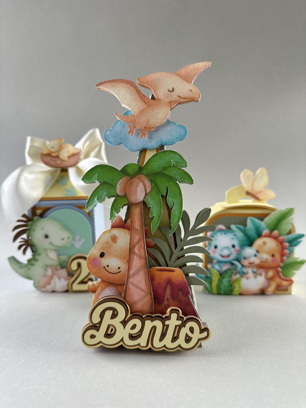 kit de caixas personalizadas luxo tema dino baby