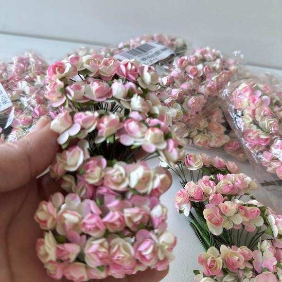 144 Unidades Mini Flores de Papel 1,5cm
