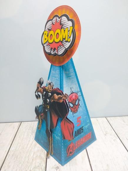 Caixa Personalizada Piramide Super Heróis