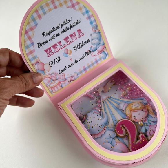 Convite Infantil Shaker Tema Circo