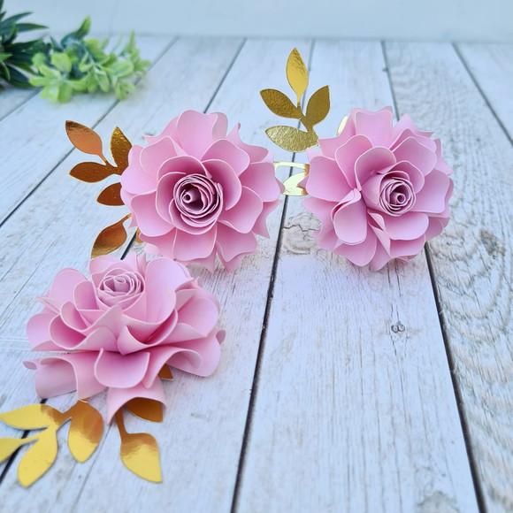 Flor de Papel para Topo de Bolo