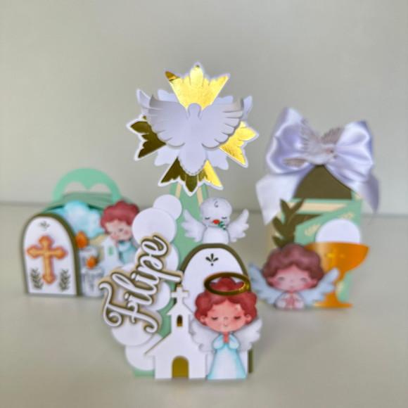 Kit com 12 Caixas para Batizado