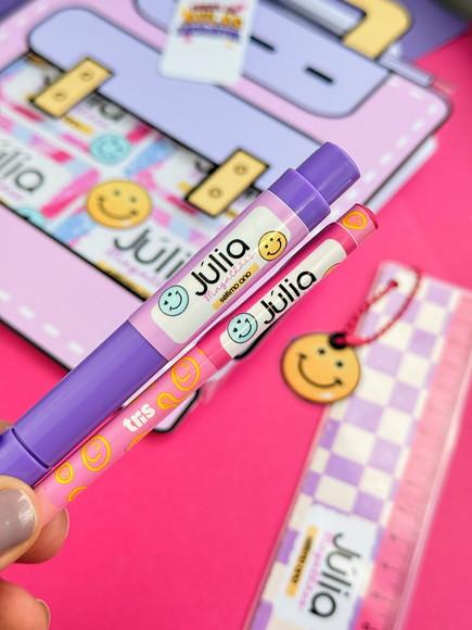Kit com 60 Etiquetas Escolar