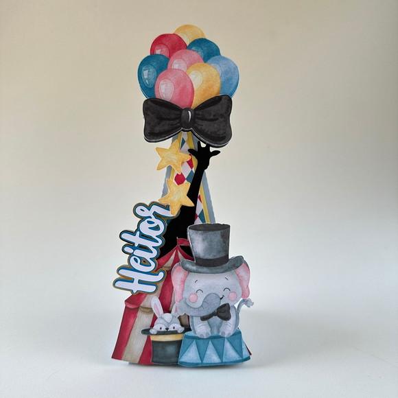Kit Festa Circo Luxo 12 Peças. Papelaria 3d Personalizada
