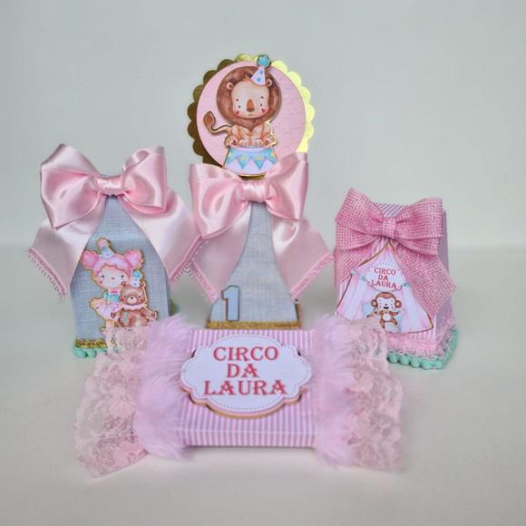 Kit Festa Circo Rosa Luxo 20 Pçs