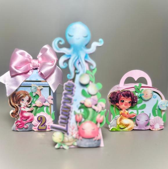Kit Personalizado no Tema Sereia 12 Pçs
