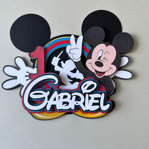 Topo Topper de Bolo Personalizado Mickey