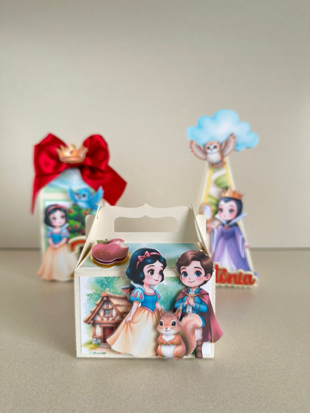 Kit Festa Branca de Neve Luxo 12 Peças | Caixas Personalizadas p