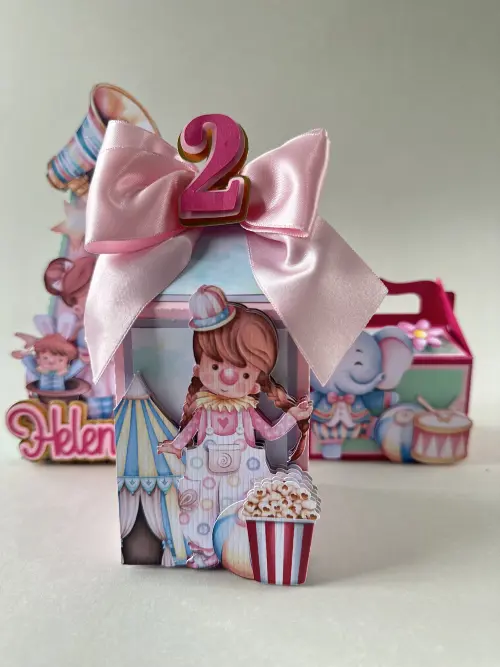 kit de caixas personalizadas luxo tema circo
