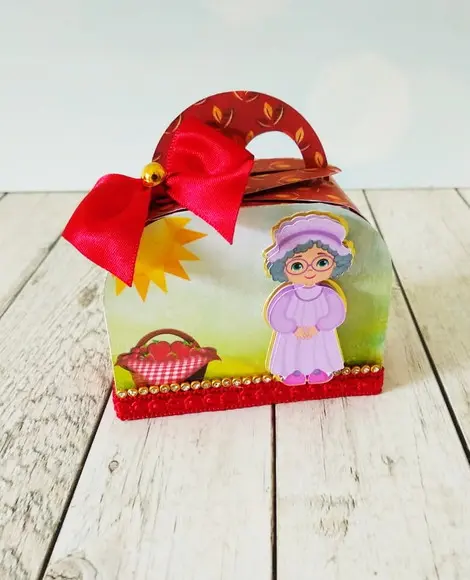 caixa bolsinha chapeuzinho vermelho