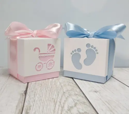 caixa cubo cha de bebê