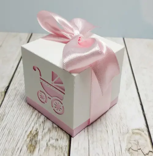 caixa cubo cha de bebê