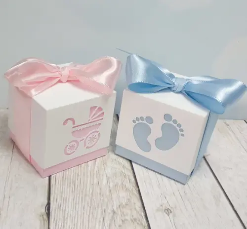 caixa cubo cha de bebê