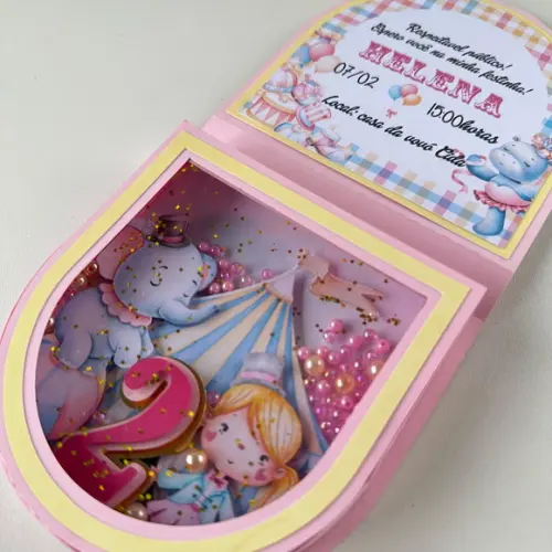 Convite Infantil Shaker Tema Circo