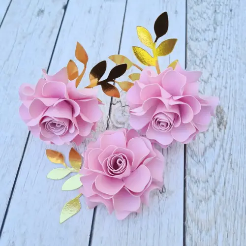 Flor de Papel para Topo de Bolo