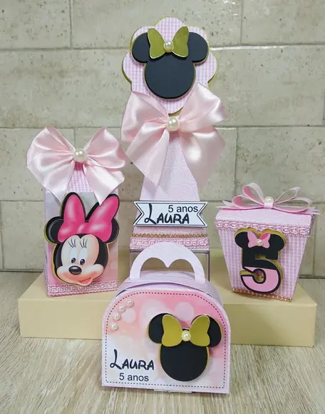 Kit caixas Minnie 32 pçs Luxo