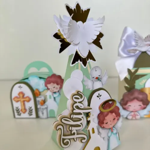 Kit com 12 Caixas para Batizado