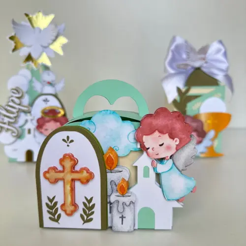 Kit com 12 Caixas para Batizado