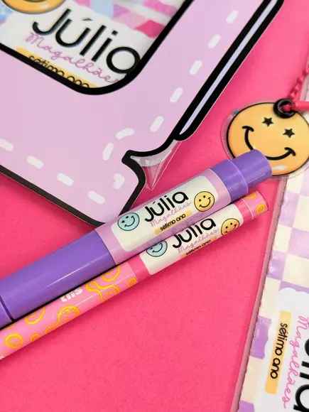 Kit com 60 Etiquetas Escolar