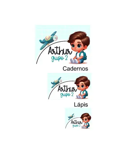 Kit com 60 Etiquetas Escolar