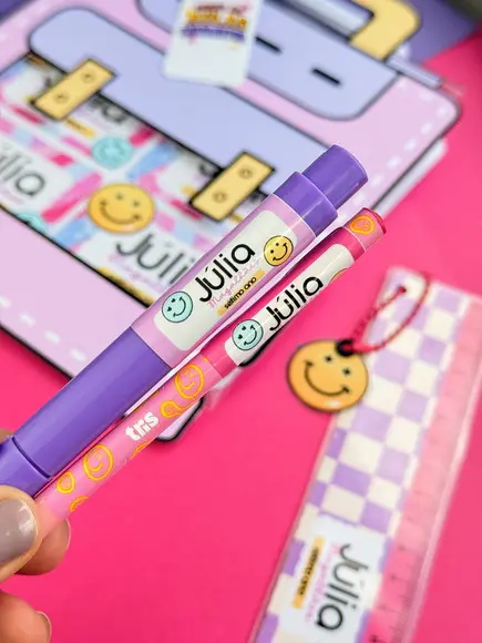 Kit com 60 Etiquetas Escolar