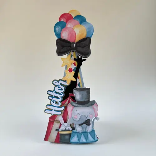 Kit Festa Circo Luxo 12 Peças. Papelaria 3d Personalizada
