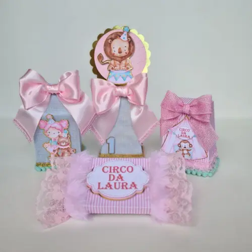 Kit Festa Circo Rosa Luxo 20 Pçs