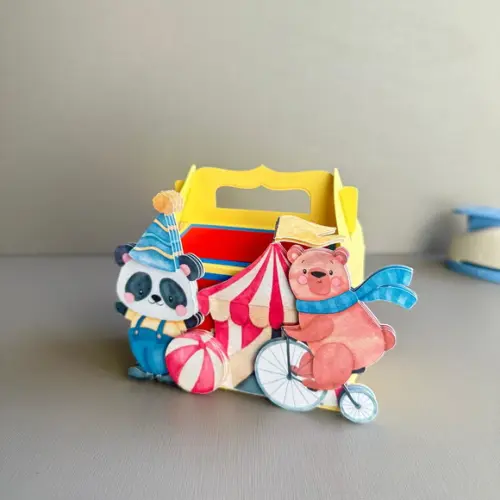 Kit Festa Circo Luxo 12 Peças. Papelaria 3d Personalizada