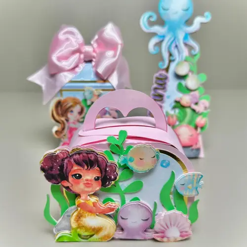 Kit Personalizado no Tema Sereia 12 Pçs