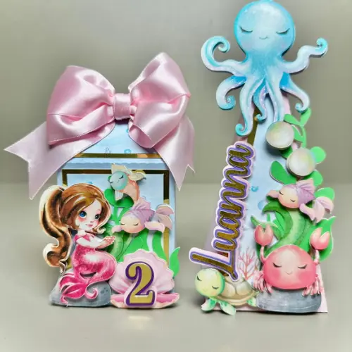 Kit Personalizado no Tema Sereia 12 Pçs