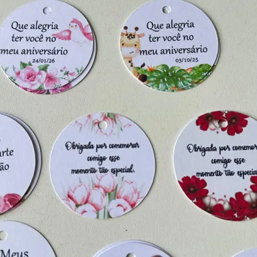 Tag Personalizada para Lembrancinha (não Acompanha Fita)
