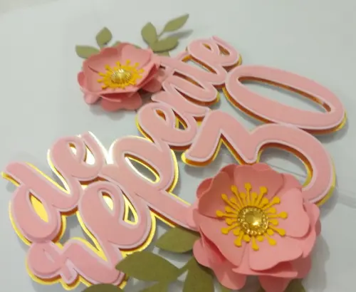 topo de bolo flores