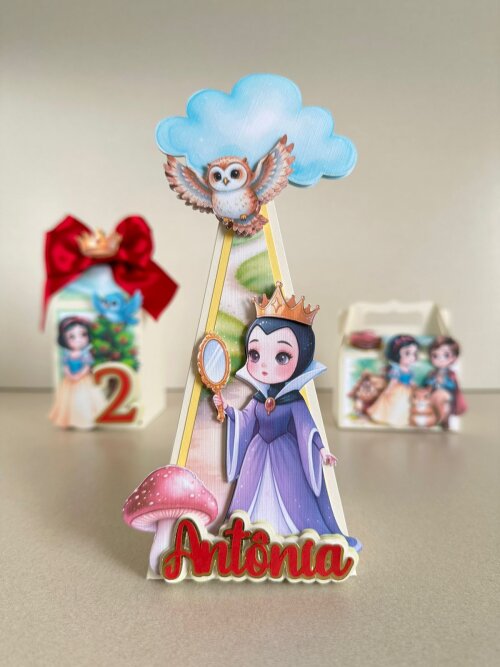 Kit Festa Branca de Neve Luxo 12 Peças | Caixas Personalizadas p