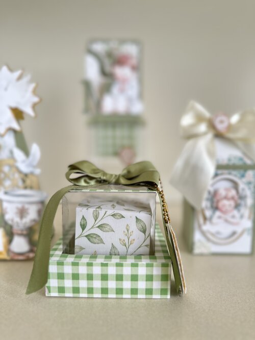 Kit Batizado Verde Sálvia Luxo 16 Peças | Caixas Personalizadas Premium