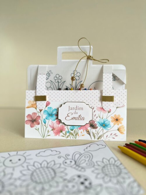 Kit de Colorir Jardim Encantado | Lembrancinha Infantil Personalizada
