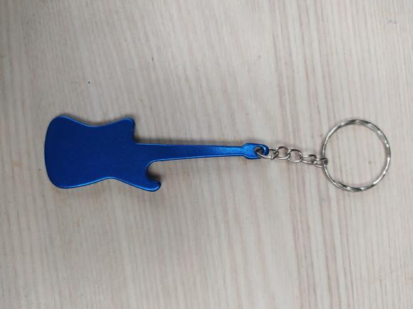 4 Chaveiros Guitarra Abridor Metal Azul