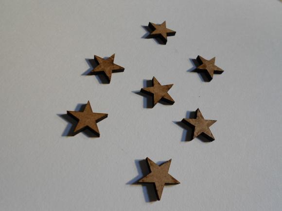 50 recortes de estrela em mdf