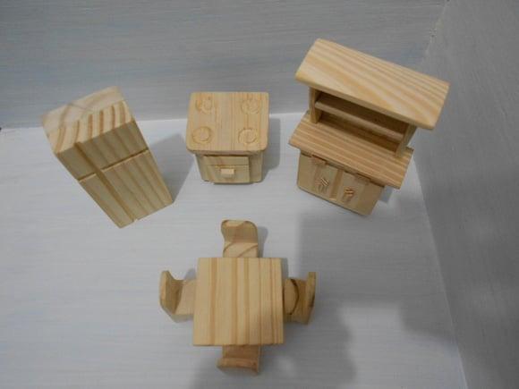 Kit Moveis Miniaturas- Cozinha 8 Peças