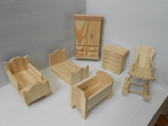 kit moveis miniaturas- quarto 6 peças