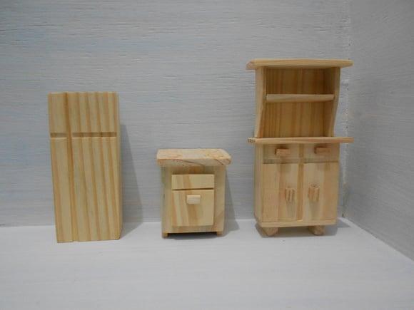 Kit Moveis Miniaturas- Cozinha 8 Peças