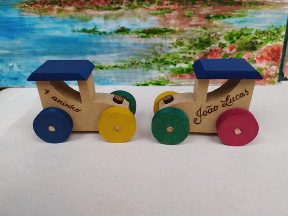 Mini Jeep de mdf Multicolorido Pq