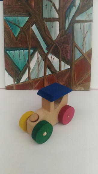 Mini Jeep de mdf Multicolorido Pq