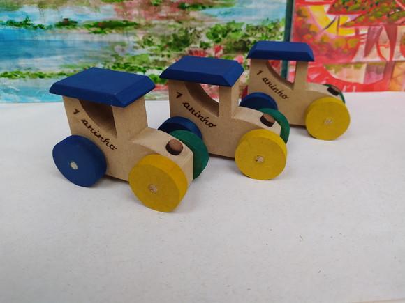Mini Jeep de mdf Multicolorido Pq