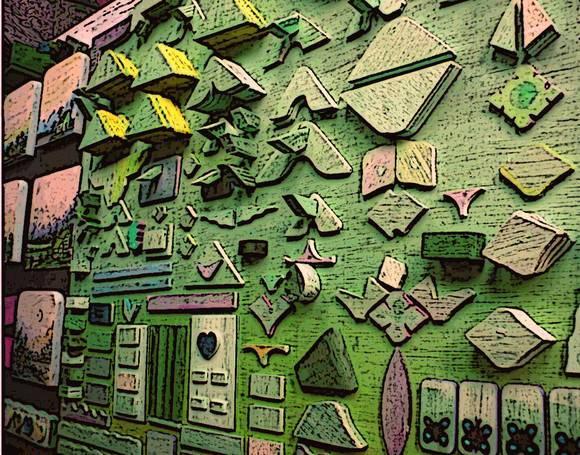 painel ilustração com recortes