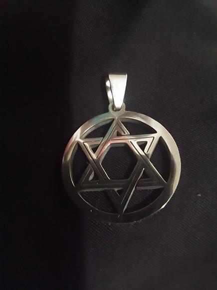 Pingente Estrela de Davi Médio Aço Inox