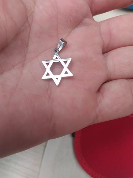 Pingente Estrela de Davi Pequeno Aço Inox