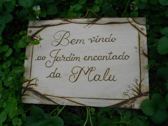 placa artesanal pirografada