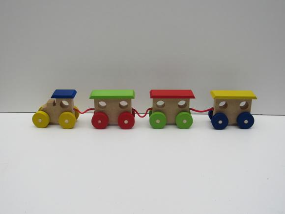 Trenzinho De MDF Multicolorido