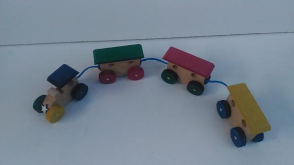 Trenzinho De MDF Multicolorido pq